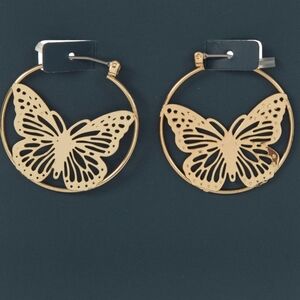 Hobby Lobby Gold Butterfly Disc Earrings